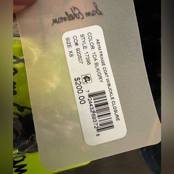 NWT Sam Edelman Asymmetrical FRINGE Wool Blend Coat Size XS $200 - Picture 4 of 13